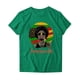 thumbnail image 2 of Tops de Manga Corta para las Mujeres de Ajuste Suelto, Día de la Independencia Negro Impreso, Cuello Redondo Suelto Superior, 2 of 4