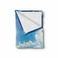 thumbnail image 2 of Ocean Soft Flannel Fleece Throw Blanket, Sky and Sea Landscape Sand Tropical Beach Clouds Sun Hot Heaven Summer, Cozy Plush for Indoor and Outdoor Use, 60" x 80", Cream Turquoise White, by Ambesonne, 2 of 6