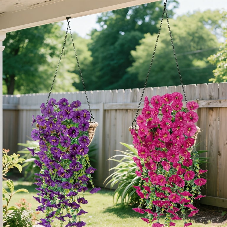 Z52LingLing Decoration 1-Pack Artificial Hanging Mum Plants