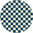thumbnail image 1 of Aspen Brands RUGC7B55 5 x 5 ft. Checker of Circles Rug - Blue & White, 1 of 1