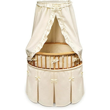 Badger Basket - Oval Elite Bassinet with Ecru Waffle Bedding