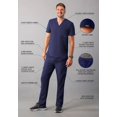 thumbnail image 3 of Adar Addition Go-Basic Scrub Set for Men - Classic V-Neck Scrub Top & Cargo Scrub Pants - A9300 - Navy - 3X, 3 of 7