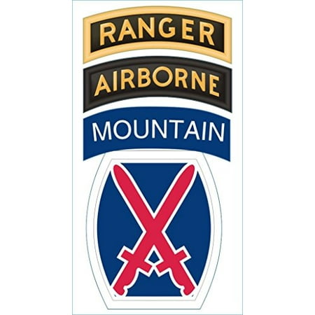 US Army 10th Infantry Division Ranger Airborne Tab Patch Decal Sticker