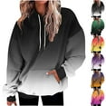 thumbnail image 2 of Gnshining Plus Size Sweatshirts for Women Gradient Color Loose Hooded Tops Long Sleeve Drawstring Casual Pullover, 2 of 7