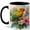 Black, variant on Tropical Parrot 11oz Ceramic Mug, Hibiscus Bird Watercolor Art