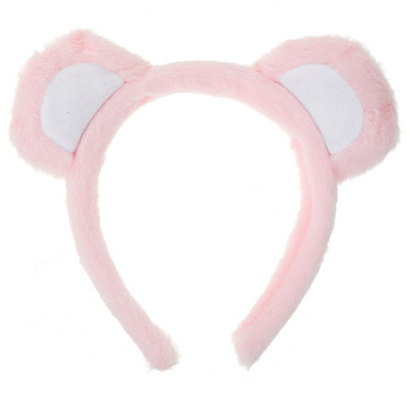 MLINS Pink Plush Bear Ears Headband for Women and Teens Perfect for Decoration and Various Occasions 6.5 Inches
