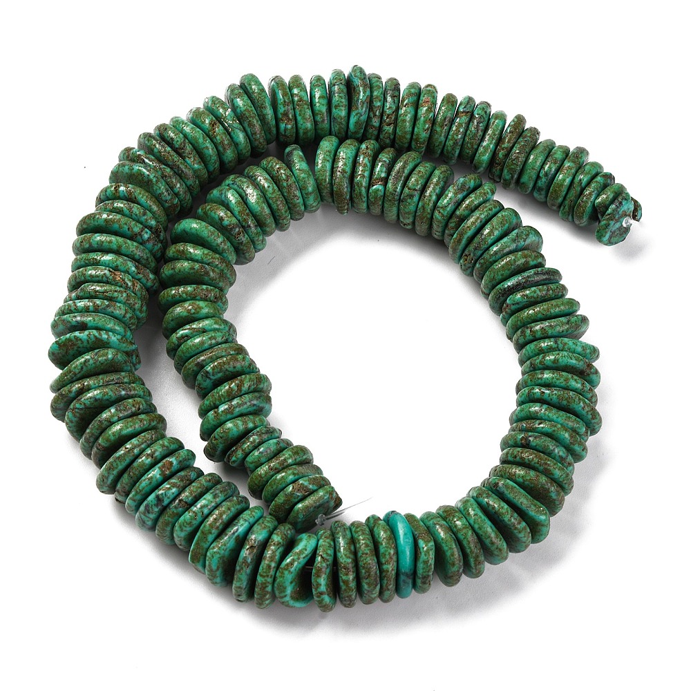 Graduated Turquoise Beads Strands Dyed Nuggets Dark Green 7~20x7~15x3~5mm Hole: 1.2mm about 118~119pcs/strand 15.75~15.87''(40~40.3cm)