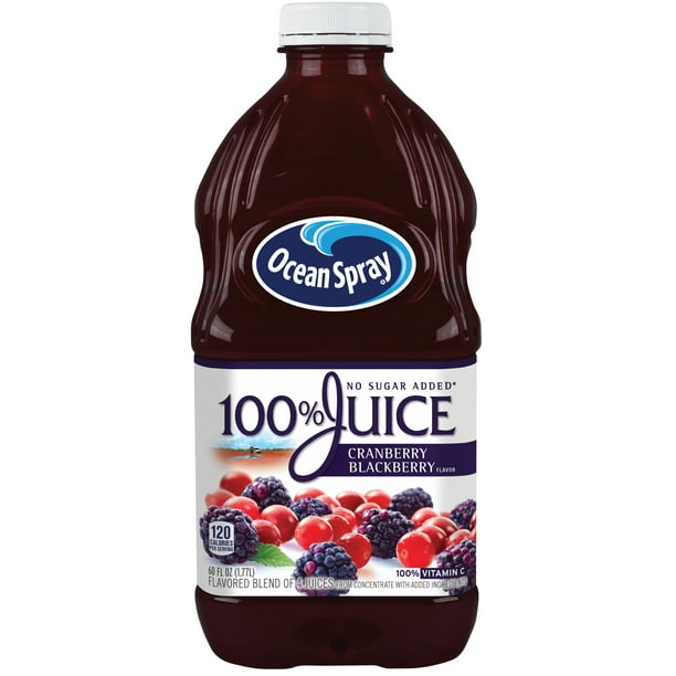 Ocean Spray No Sugar Added 100 Juice, Cranberry Blackberry, 60 fl oz