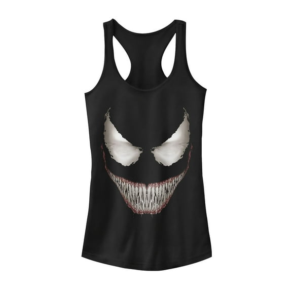 Junior's Marvel Venom Grin Racerback Tank Top Black Small