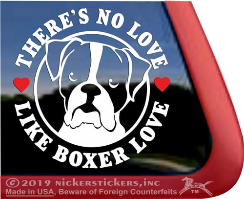 puppy treat boxers " Dog Bone " decal / sticker s I Heart my Boxer 