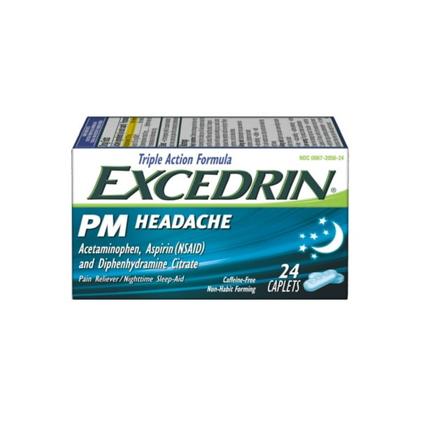 Excedrin Pm Headache Medicine and Sleep Aid Acetaminophen Aspirin