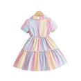 thumbnail image 2 of Cute Colorblock Shirt Short Sleeve Multicolor Toddler Girl Dresses (Girls'), 2 of 5