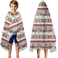 thumbnail image 3 of Red and Green Christmas Snowman Pattern Hooded Bath Towel，50"x30" for Ages 3 To 12 Kids, Quick Dry Lightweight Soft Microfiber Hood Beach Towel Cover Up for Kids, 3 of 7