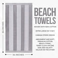 thumbnail image 5 of Superior Cotton Striped Oversized Beach Towel Set of 4, 34" x 64", Light Grey, 5 of 11