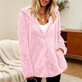thumbnail image 7 of Scyoekwg Women's Hooded Fleece Zip Up Jacket Long Sleeve Drawstring Sherpa Coat with Side Pockets Soft Warm Loose Fit Fall Winter Outerwear,Size:S-XXL, 7 of 7
