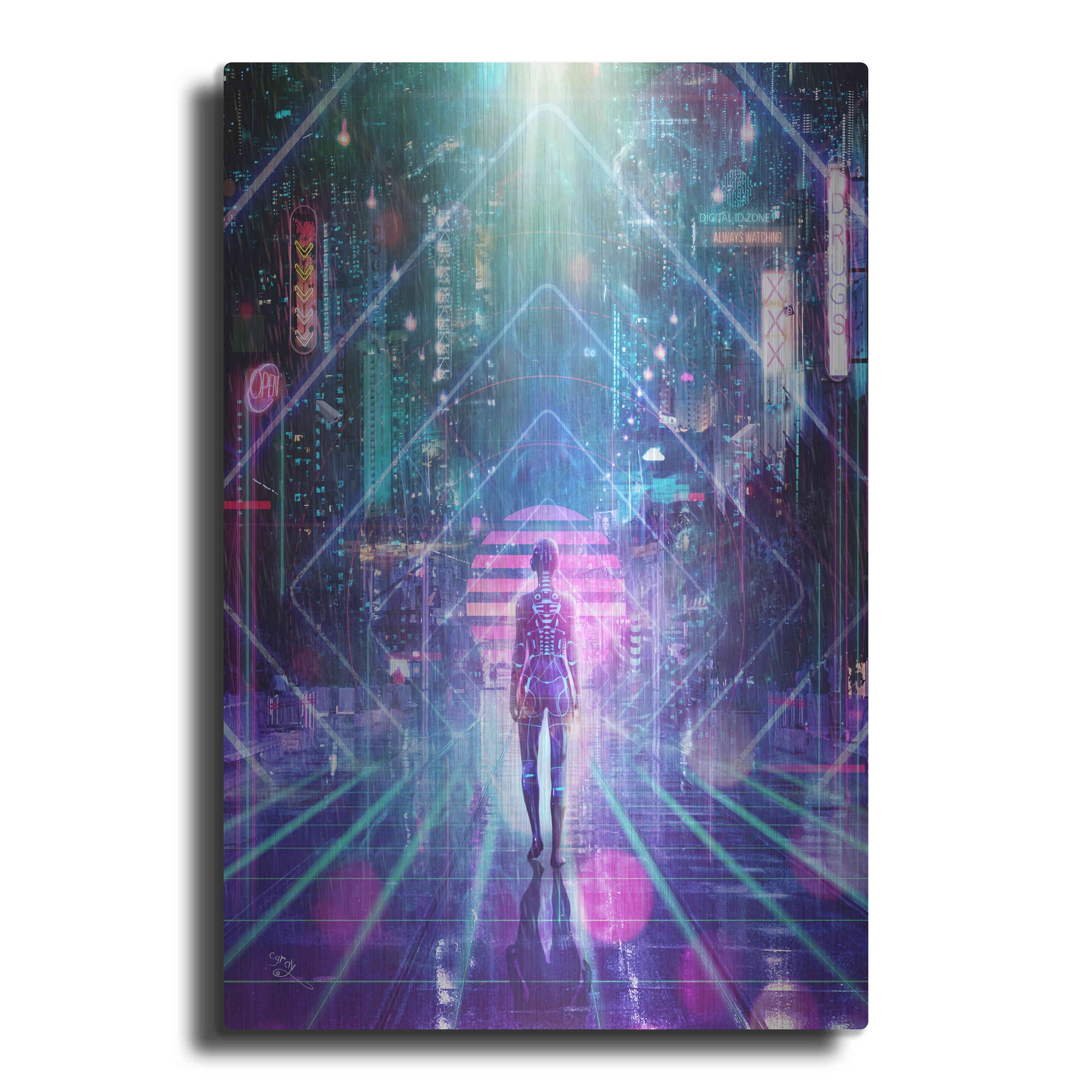 Luxe Metal Art 'Neon Zone' by Cameron Gray Metal Wall Art, 24