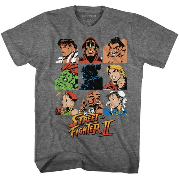 Street Fighter Sf2Shdrcast Graphite Heather Adult T-Shirt