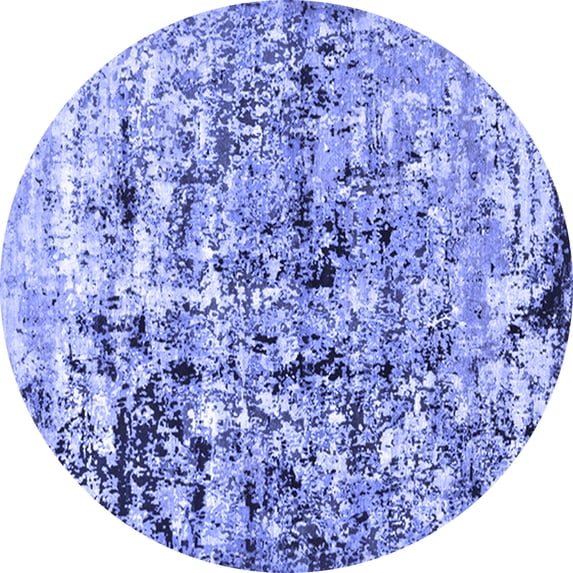 Ahgly Company Indoor Round Oriental Blue Industrial Area Rugs, 8' Round