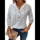 thumbnail image 2 of Sudadera Informal de Punto Gofre para Mujer 2025, Suéter de Cuello en V con Botones Extragrandes y Capucha con Cordón. XL, 2 of 7