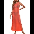 thumbnail image 2 of Traje de Baño de Verano para Mujer, Informal, Transparente, de de Crochet Color Naranja M, 2 of 8
