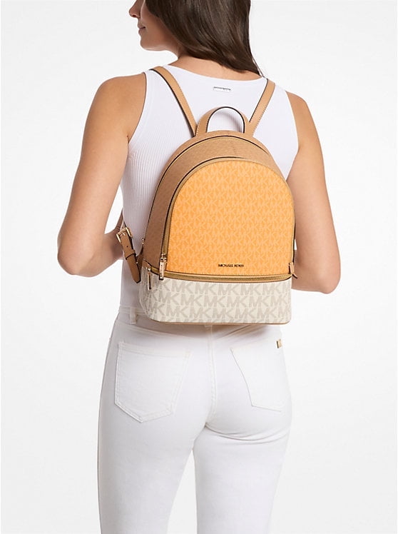 MICHAEL KORS ロゴバックパック ホワイト/ブラウン Michael-Kors-Womens-Jaycee-