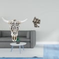 thumbnail image 2 of CoudarTitie Tribal Bull Head Wall Hanging Art and Modern Owl Sculpture Tabletop Ornament for Office Farmhouse Bedroom and Living Room Decor, 2 of 8