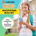thumbnail image 2 of Auriculares infantiles Wensdo HY857, paquete de 12, con cable y multicolor, 2 of 6