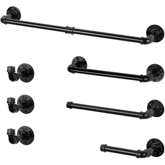 NEX Black Wall-Mounted Toilet Paper Roll Holder(7 Pieces)