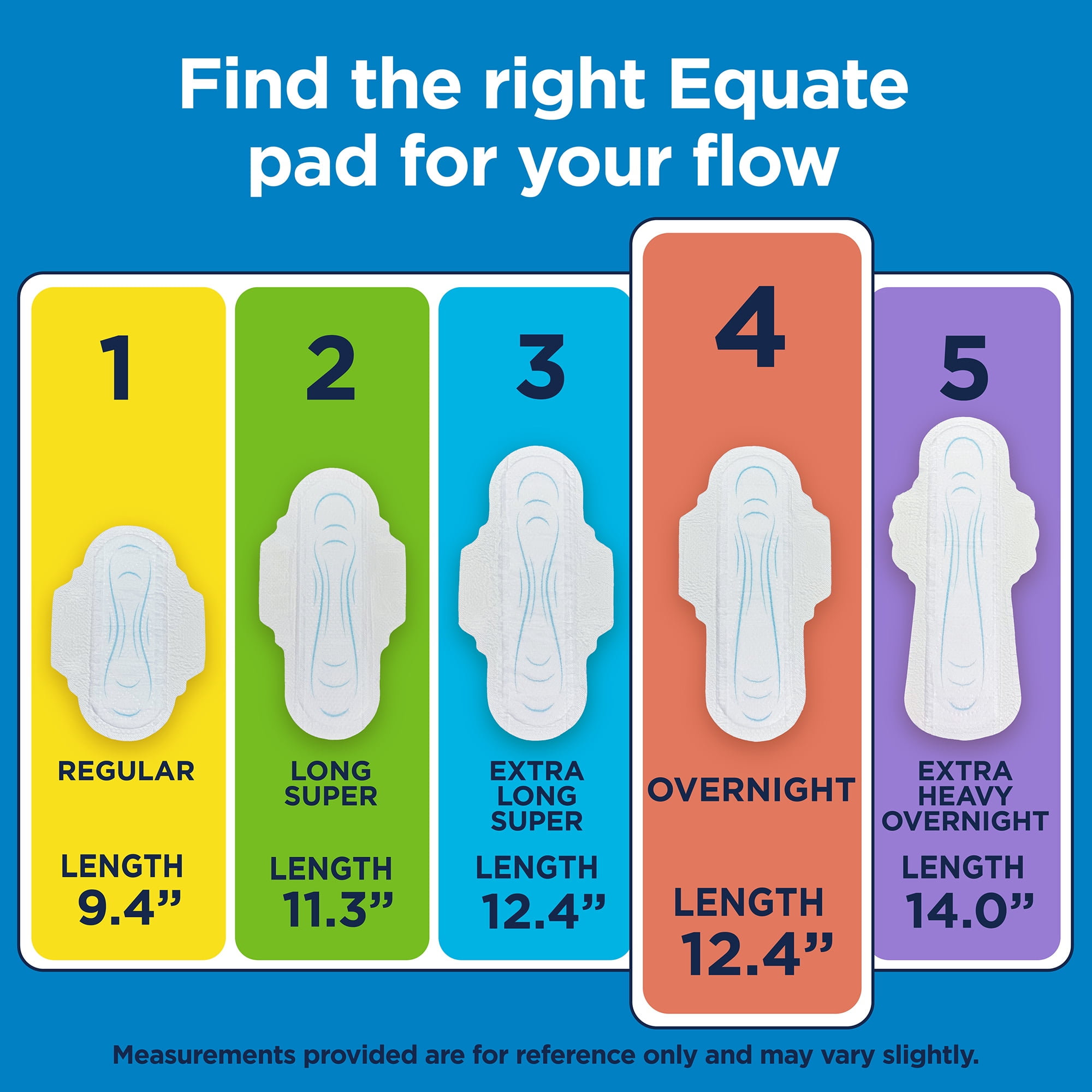 Equate Ultra Thin Pads with Flexi-Wings, Overnight Absorbency, Size 4, 28 Count