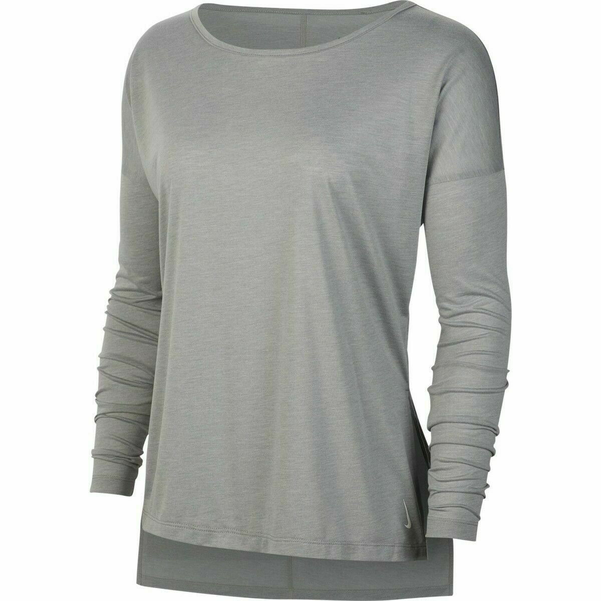 Nike Yoga Shirt Women's Long Sleeve Grey CJ9324-073 