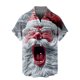 thumbnail image 1 of Blusa y camisa de manga corta con cuello vuelto para hombre, blusa informal de moda con cuello vuelto, estampado navideño, camisa de manga corta con botones, blusa de poliéster para hombre, 1 of 4