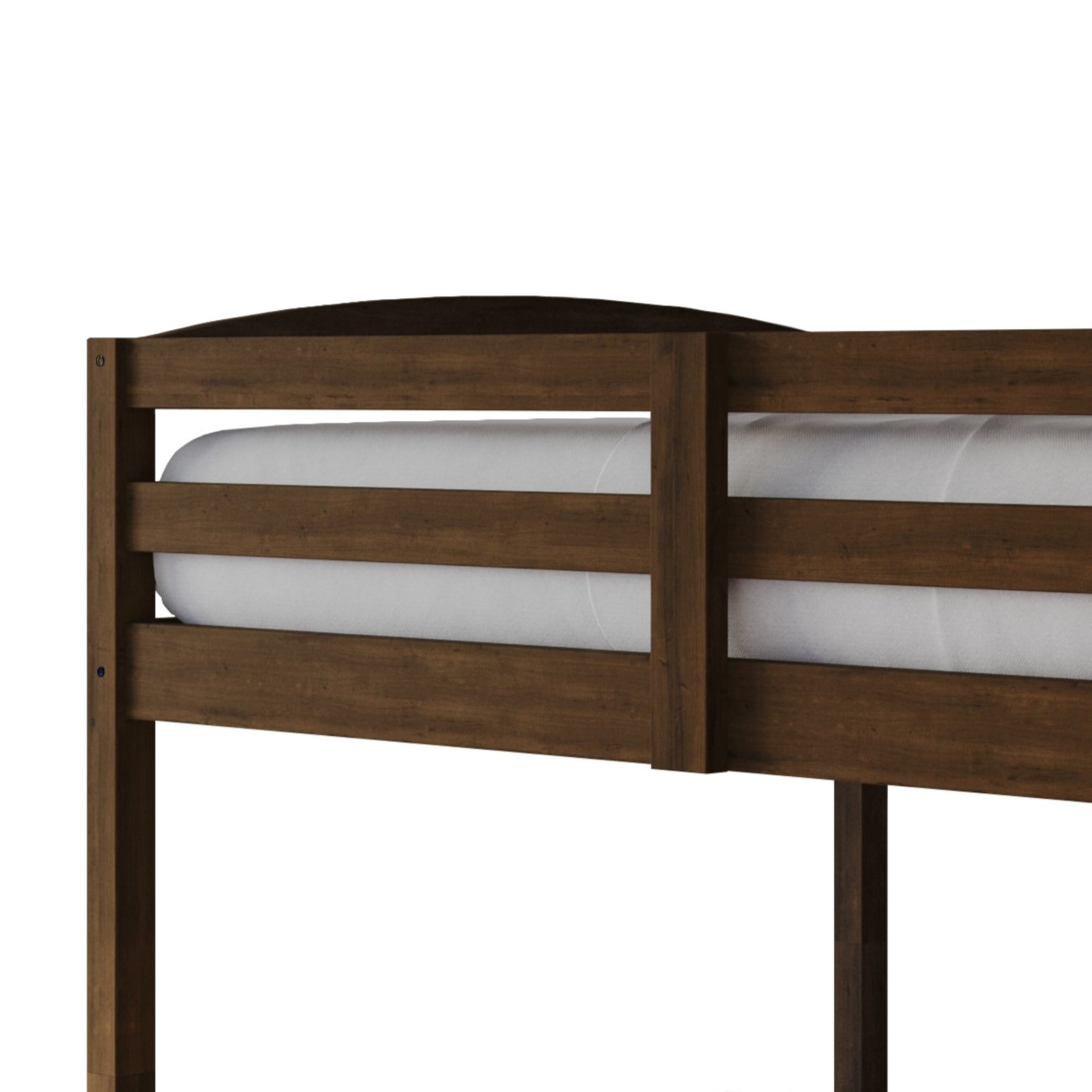 Castle Place Contemporary Twin over Twin Wooden Convertible Bunk Bed, Walnut