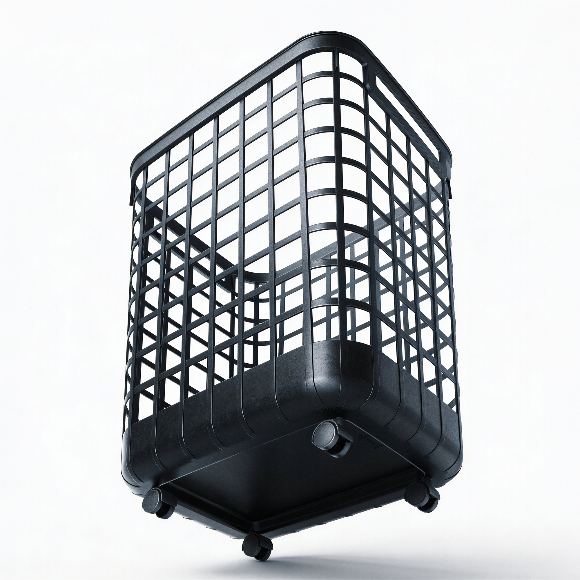 Mainstays 2.6 Bushel Rolling Laundry Hamper, Black photo 8