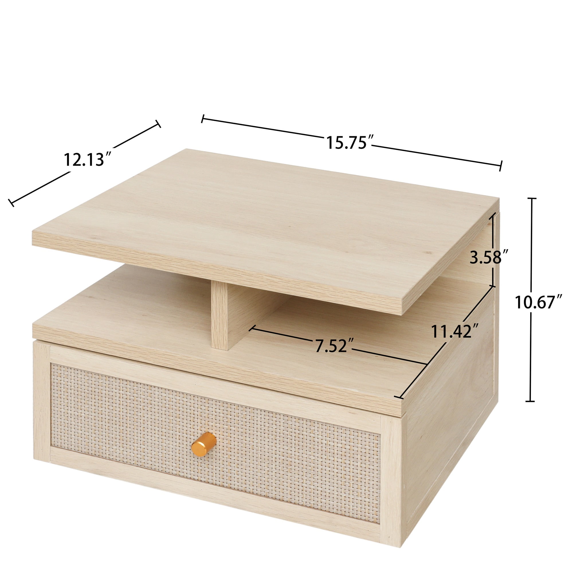 Resenkos Wall Hanging Decorative End Table, Rattan Stand, Easy Assembly, Suitable for Living Room, Study, Bedroom, Natural Resenkos Wall Hanging Decorative End Table, Rattan Stand, Easy Assembly, Suitable for Living Room, Study, Bedroom, Natural