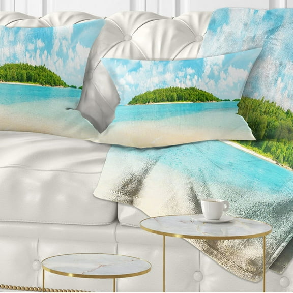 Designart Tropical Island Panorama - Photography Throw Pillow - 12x20