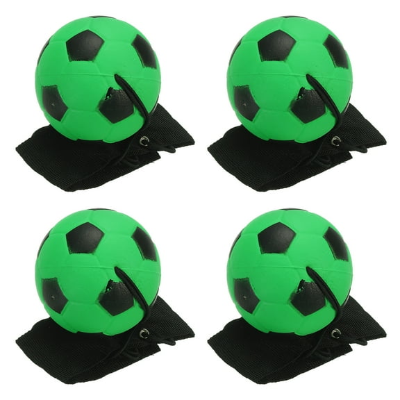 Uxcell 2.5 Inch Sports Wrist Ball, 4Pcs Soccer Rubber Rebound Wristband Wrist Return Ball Sport on A String for Exercise Play, Fluorescent Green