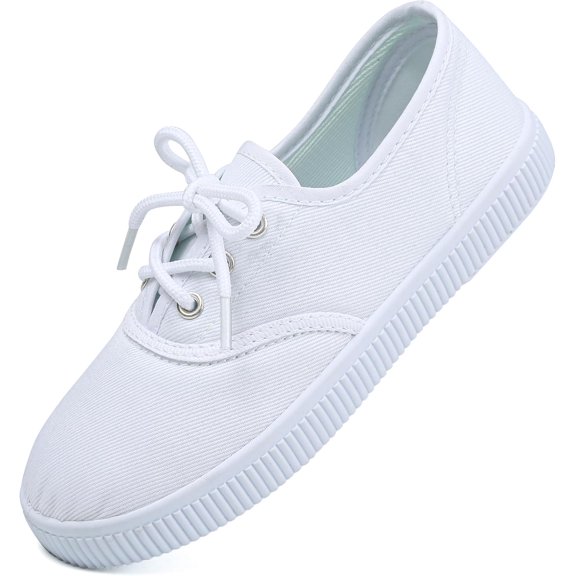 Girls White Shoes Canvas Comfortable Causal Sneakers for Boys Toddler Kids