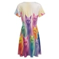 thumbnail image 5 of Pictures Of Colorful Cats Dress Summer Street Style Dresses Female Short Sleeve Printed Sundress, 5 of 7