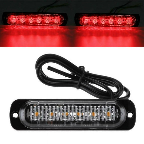 DC 12-24V 18W Red 6LED Car Truck Safety Urgent Always Bright Light Lamp External LED Light Rear Side Brake Lamp Light Fittings