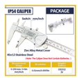 thumbnail image 2 of IP54 Digital Caliper Metal Ruler Gauge Stainless Steel Electronic Vernier Calipers Micrometer Depth Measuring Tools 6In/150mm ,Easy to Use, 2 of 8