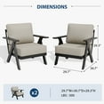 thumbnail image 3 of INTER HUT Urban Anvil 2 Pieces Patio Furniture Outdoor Metal Armchairs, All-Weather Patio Accent Chairs with Cushions, Black/Beige, 3 of 9
