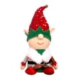 thumbnail image 2 of SUSUchens Muñeco de elfo navideño de peluche, adorno de gnomo sin rostro, sombrero de lentejuelas rojo/verde, muñeco elfo enano de orejas largas, adorno para el hogar, la cocina, la cafetería, el, 2 of 8