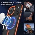 thumbnail image 3 of VENINGO Magnetic Phone Case for iPhone 18 Pro Max / 17 Pro Max Compatible with Mag-safe,Translucent Matte Shockproof Scratch Resistant iPhone 18 Pro Max Case / 17 Pro Max Case，Orange, 3 of 8
