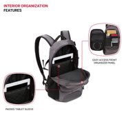 SWISSGEAR City Pack Backpack Narrow Daypack, Everyday Sporty Tablet Compact Carry, Ballistic Grey
