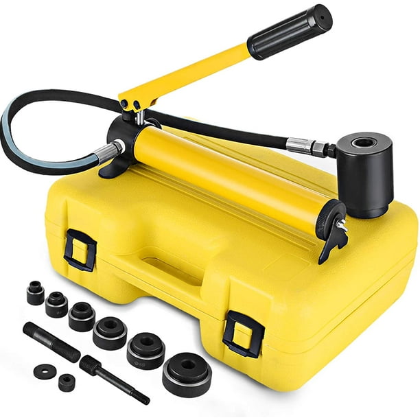VEVOR Hydraulic Knockout Punch 6 Die 10 Ton, Holesaw Set Cutter Tool