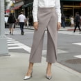 thumbnail image 4 of Levmjia Women High Waisted Wide Leg Capri Pants Solid Color Elegant Casual Dressy Trousers with Functional Pockets Zipper Front Office Work Wear, 4 of 8