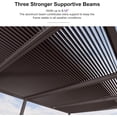 thumbnail image 4 of PURPLE LEAF 12' × 24' Louvered Pergola Outdoor Hardtop Adjustable Aluminum Sun Shade for Deck Garden Backyard Patio Retractable Roof Canopy Bronze, 4 of 8