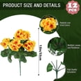 thumbnail image 3 of Artificial Geranium Flowers 5 Branch Silk Geranium Bush Fake Plants for Outdoor Garden Patio Home Table Centerpieces Wedding Cemetery All Season Decor Yellow 13 Inch (1Pcs), 3 of 8