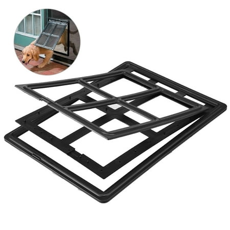 Dog Screen Door (Petacc Portable Pet Screen Door Durable Dog Gate Way Practical Pet Passage Screen Door with Snap Latch, Suitable for Most Door and Window Screen, Black,)