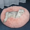 thumbnail image 3 of Soft Round Plush Cat Bed, Cozy Pet Bed for Cats and Small Dogs, Powder Skin, 50cm, 3 of 5